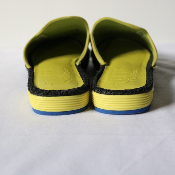 Fenty X Puma Embroidered Espadrilles Suede Slip On Sliders Yellow/Green Blue - Picture 5 of 10